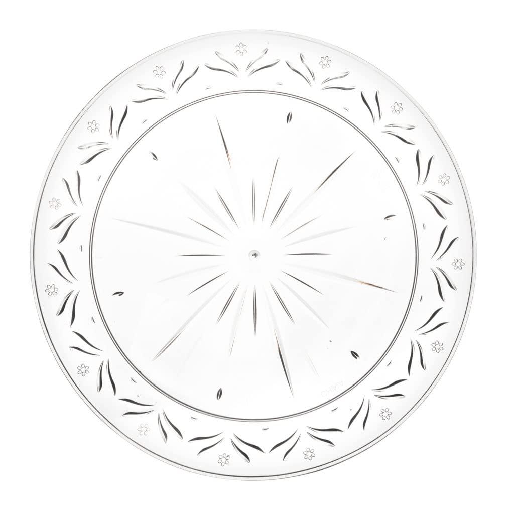 EcoQuality EcoQuality 7\" inch Round Clear Plastic Plates with Crystal Like Design - China Like Party Plates, Heavy Duty Disposable Salad Plates, Dinner Plate, Desserts, Weddings, Serveware (60 PACK)
