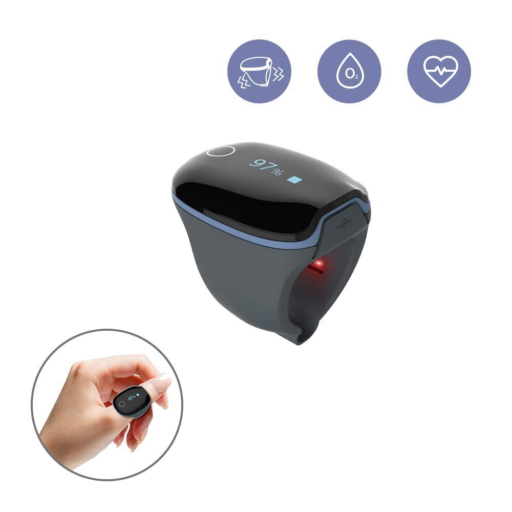 Wellue Wellue O2ring Pulse Oximeter - Rechargeable Bluetooth Oxygen Saturation Monitor with Reminder| Wearable O2 Meter Continuous Tracking of Oxygen Level and Pulse Rate with Free APP & PC Software