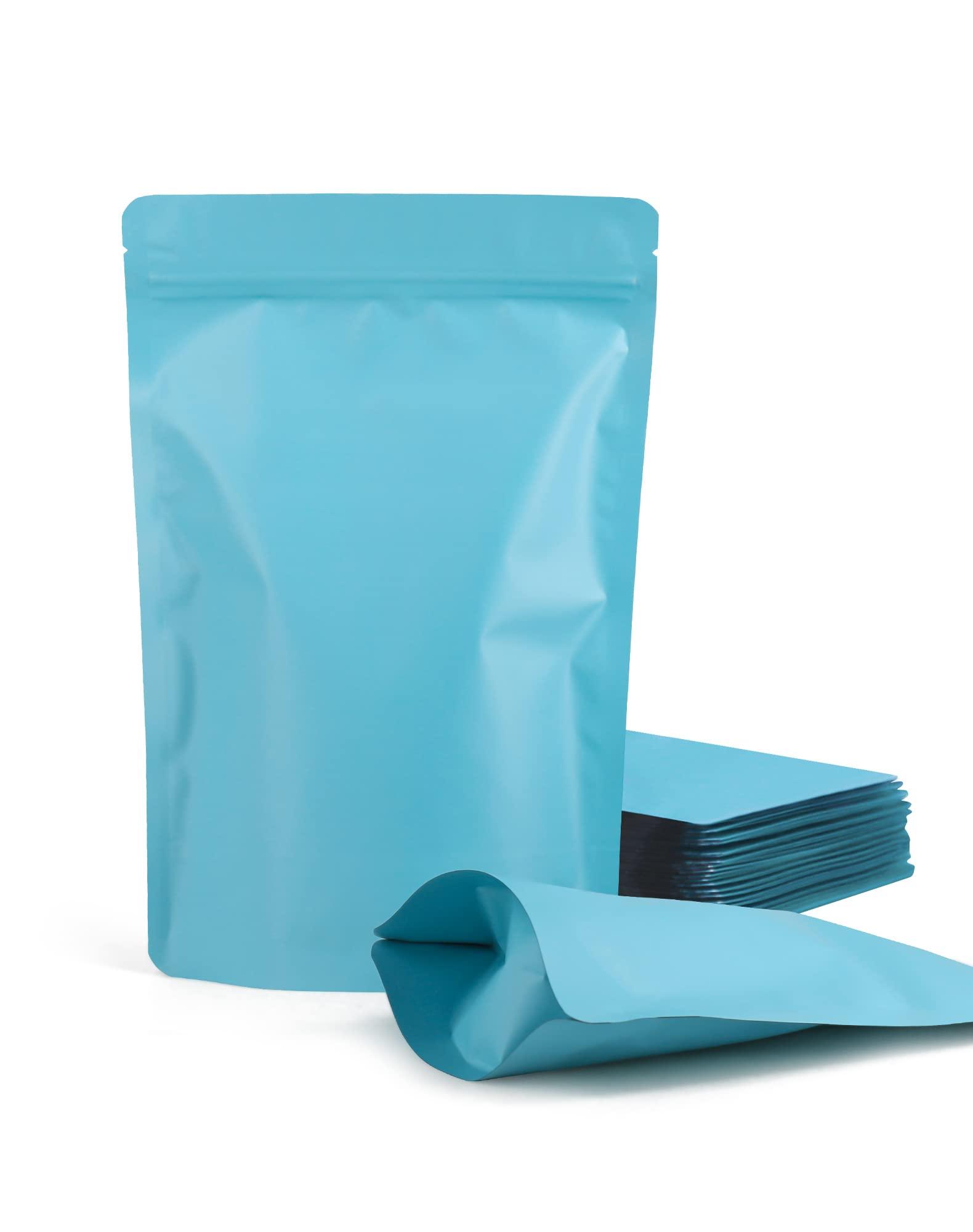 FireKylin 100 Pack Resealable Stand Up Bags,4.7\" x 7.9\" Smell Proof Pouch Sealable Foil Pouch Bags for Packaging (Blue)