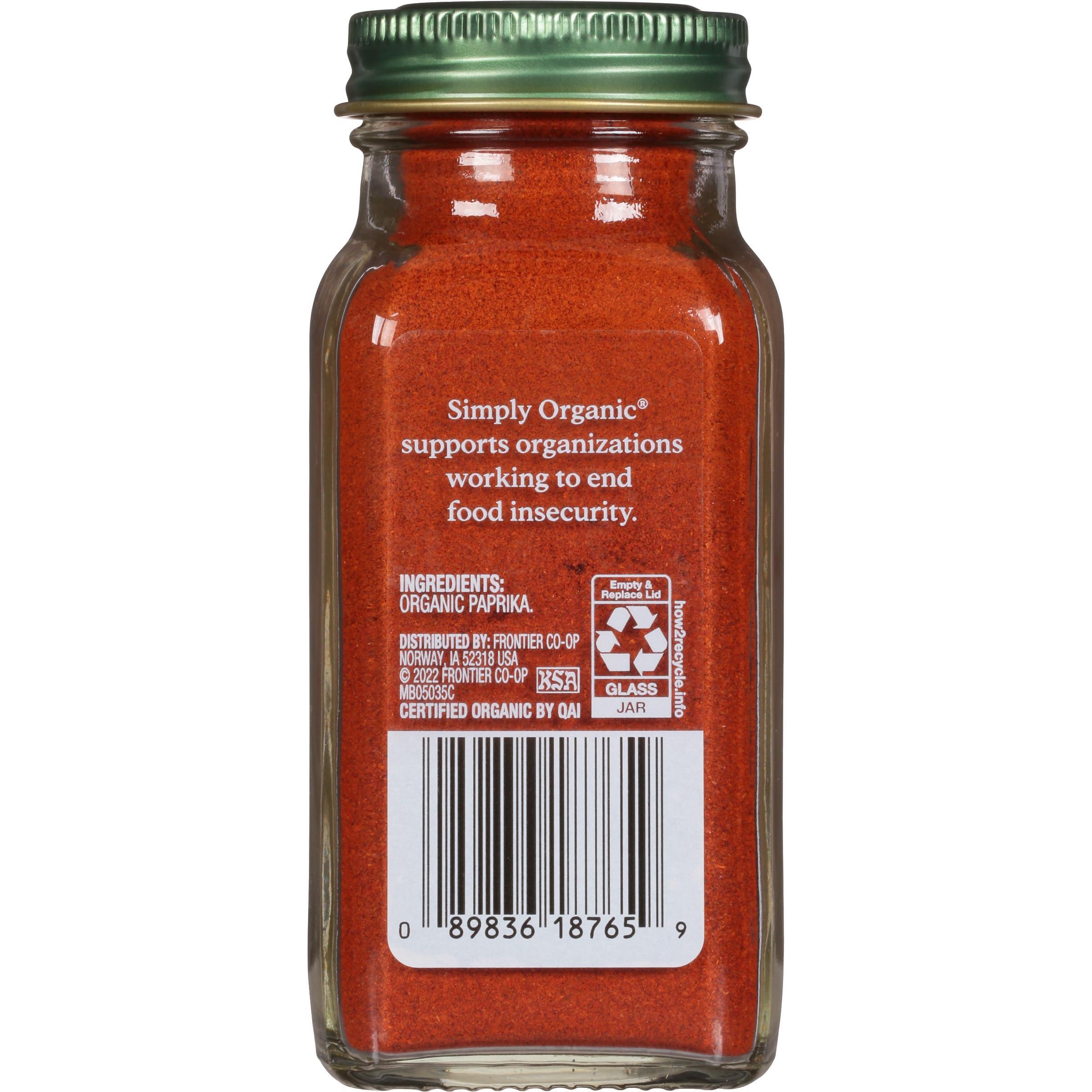 Simply Organic Simply Organic, Paprika Ground Certified Organic, 2.96 Ounce Container