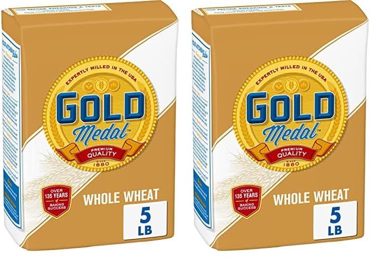 Gold Medal Gold Medal Premium Quality All Natural Whole Wheat Flour For Baking, 5 lb (Pack of 2)