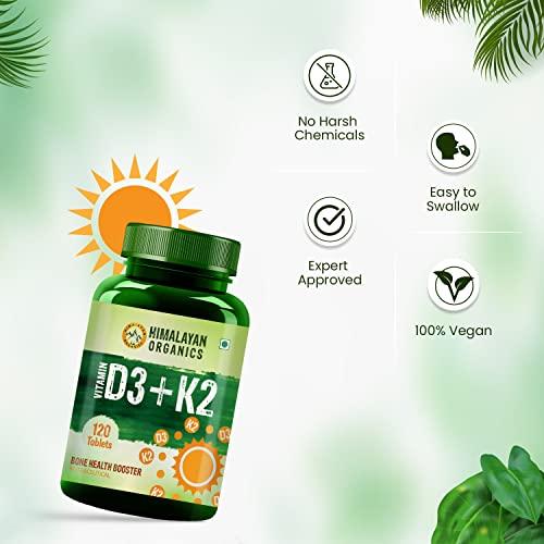 Himalayan Organics Himalayan Organics Vitamin D3 with K2 As MK7 Supplement- 120 Veg Tablets