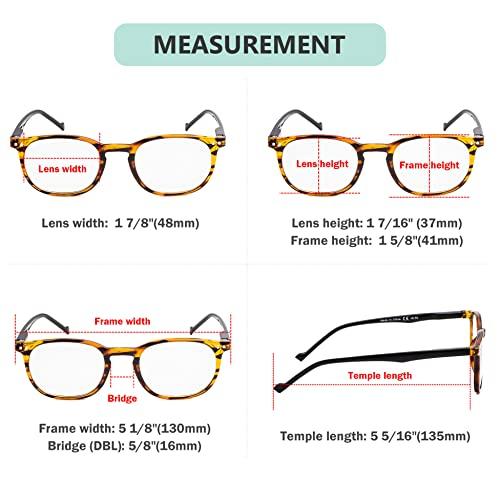 Eyekepper Eyekepper Retro Reading Glasses for Women Reading +2.75 Amber Striped Frame Black Arms Mens Readers Eyeglasses