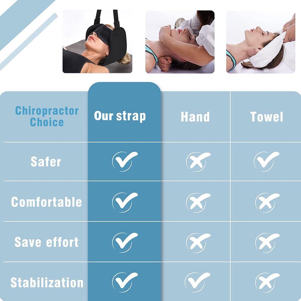 DURASIKO DURASIKO Neck Traction Device for Neck Pain Relief,Neck Stretcher Strap for Spine Chiropractic Decompression,Portable Storage Bag,Neck Chiropractor for Physical Therapy,Neck Strap for Neck Recovery
