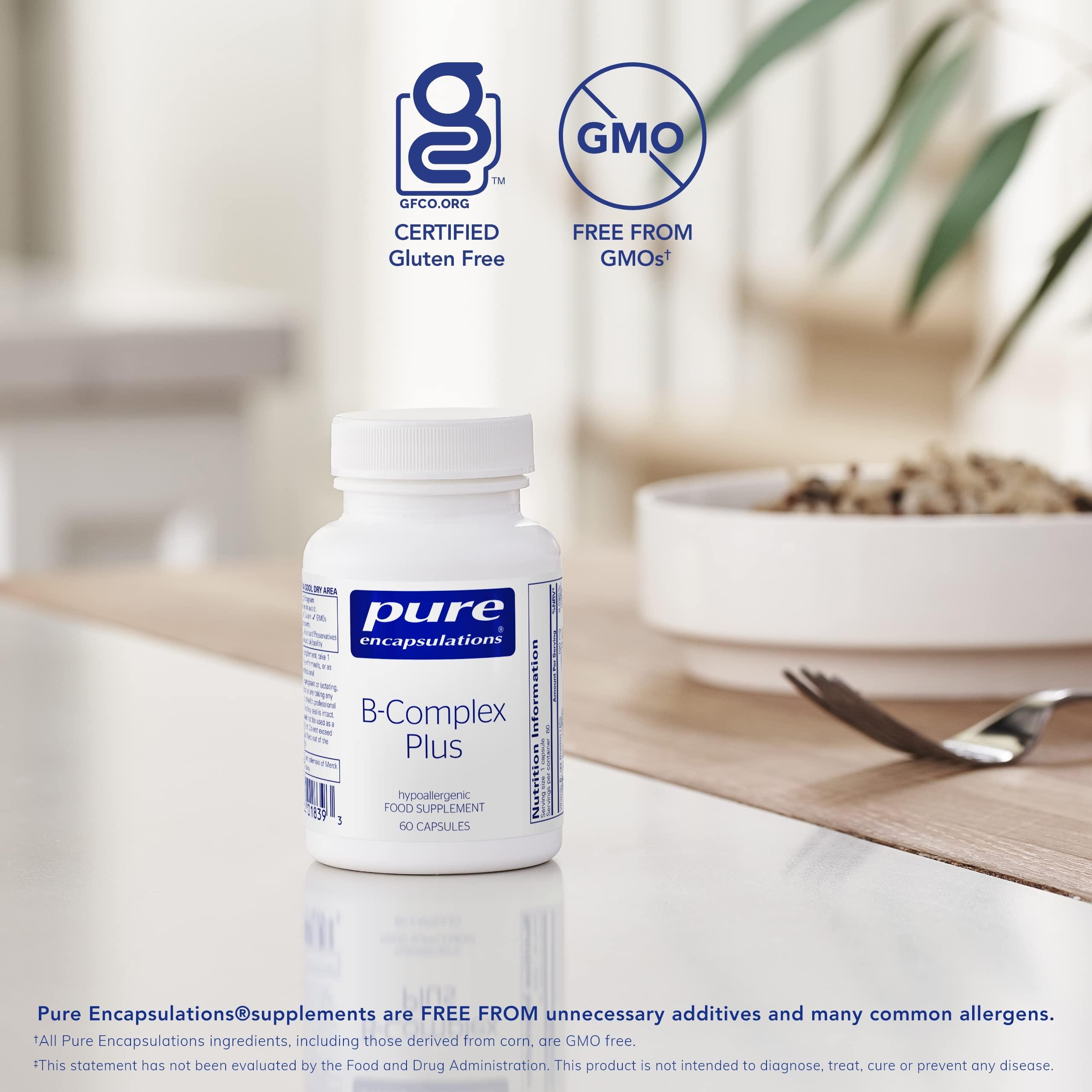 Pure Encapsulations Pure Encapsulations B-Complex Plus - B Vitamins Supplement to Support Neurological Health, Cardiovascular Health, Energy Levels & Nervous System Support* - with Vitamin B12 & More - 60 Capsules