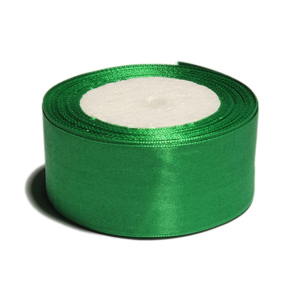 SOUGAO SOUGAO Ribbon Silk Satin Roll Satin Ribbon Fabric Ribbon (40mm Wide22m Length), Use for Gift Package Making Craft Sewing Packaging Ribbon Wedding Hair Ribbon (Green)
