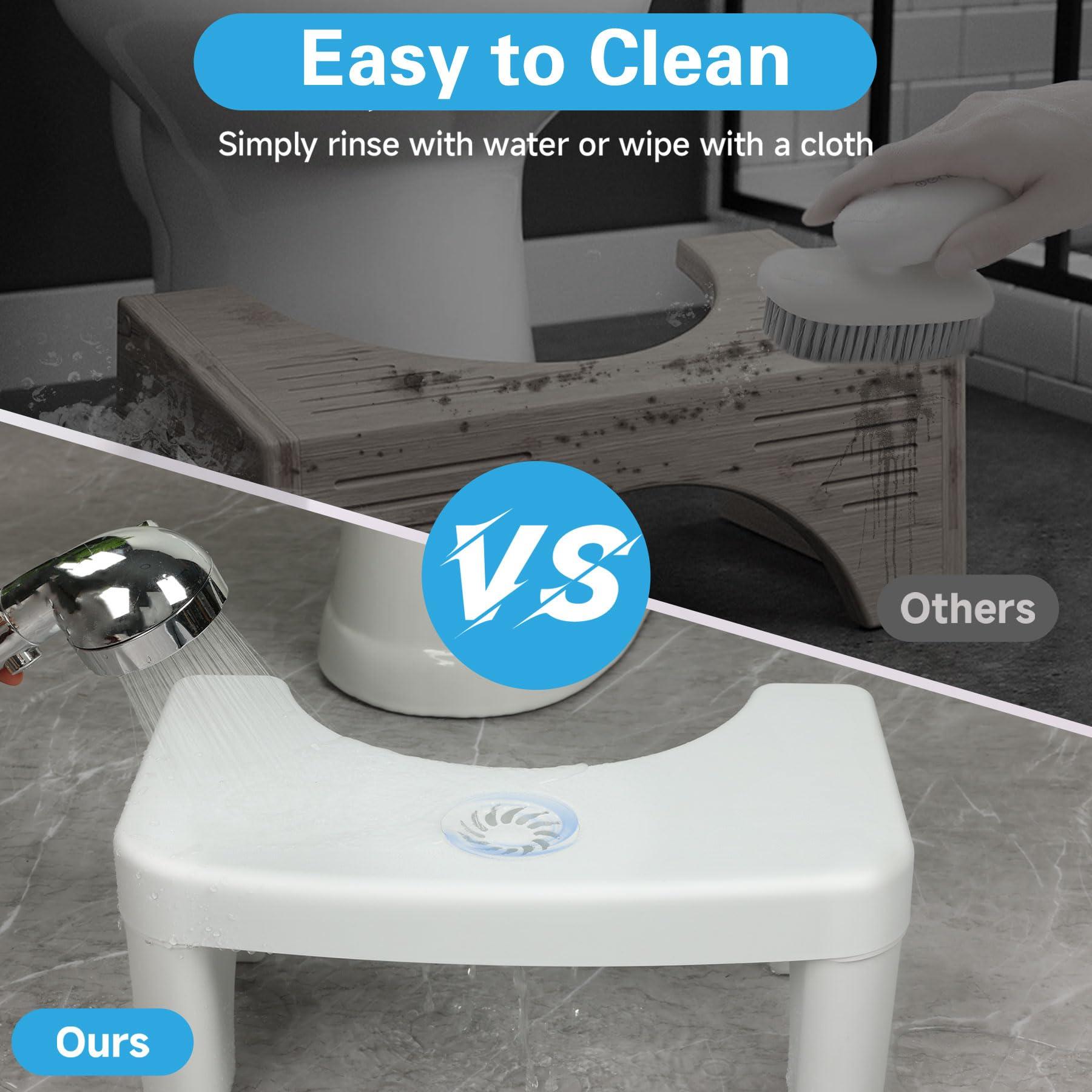 Brippo Toilet Poop Stool, 7\" Height Squatting Poop Foot Stool, Plastic Portable Bathroom Non-Slip Potty Step Stool, Stable Healthy Toilet Assistance Step Stool