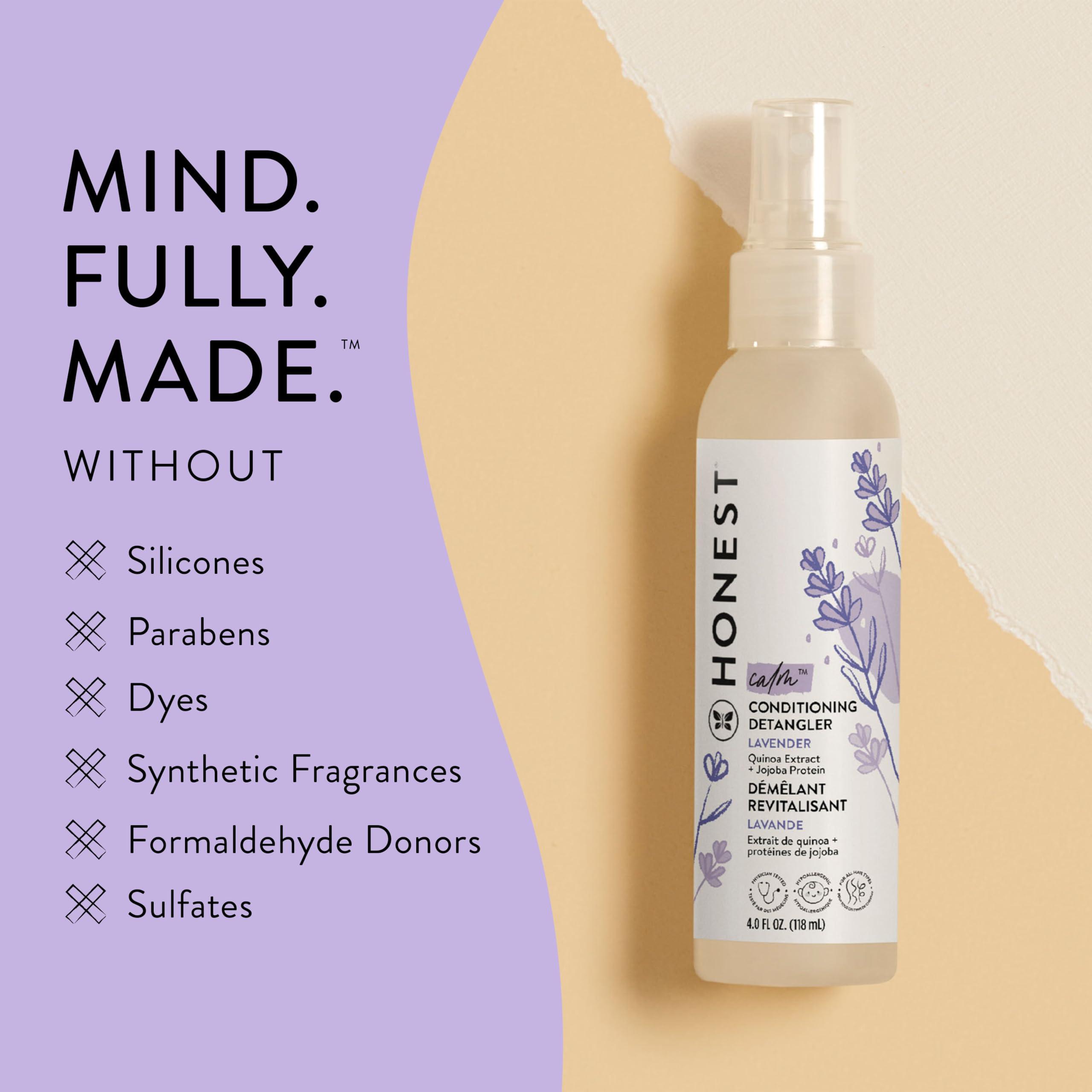 The Honest Company The Honest Company Lavender Calm 2-in-1 Cleansing Shampoo + Body Wash + Conditioning Detangler Bundle | Naturally Derived, Tear-free, Hypoallergenic | 10 fl oz, 4 fl oz