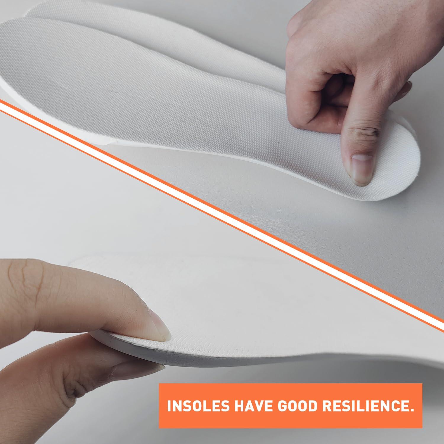 NDTEZUGT Shoe Insoles for On Cloud Men\'s Shoes Replacement, Comfort PVC Inner Sole Footwear Inserts for Light-Weight and Cushion Shock Absorbing (White,US Men8.5-EU42)