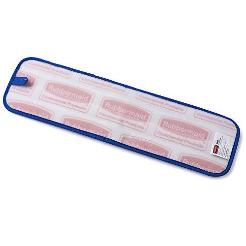 Rubbermaid Rubbermaid Commercial Products Mop Head for Microfiber Damp Mop, 18-Inch, Blue, Heavy-Duty Single Sided Cleaning Cloth for Hardwood/Tile/Laminated Floors in Kitchen/Lobby/Office