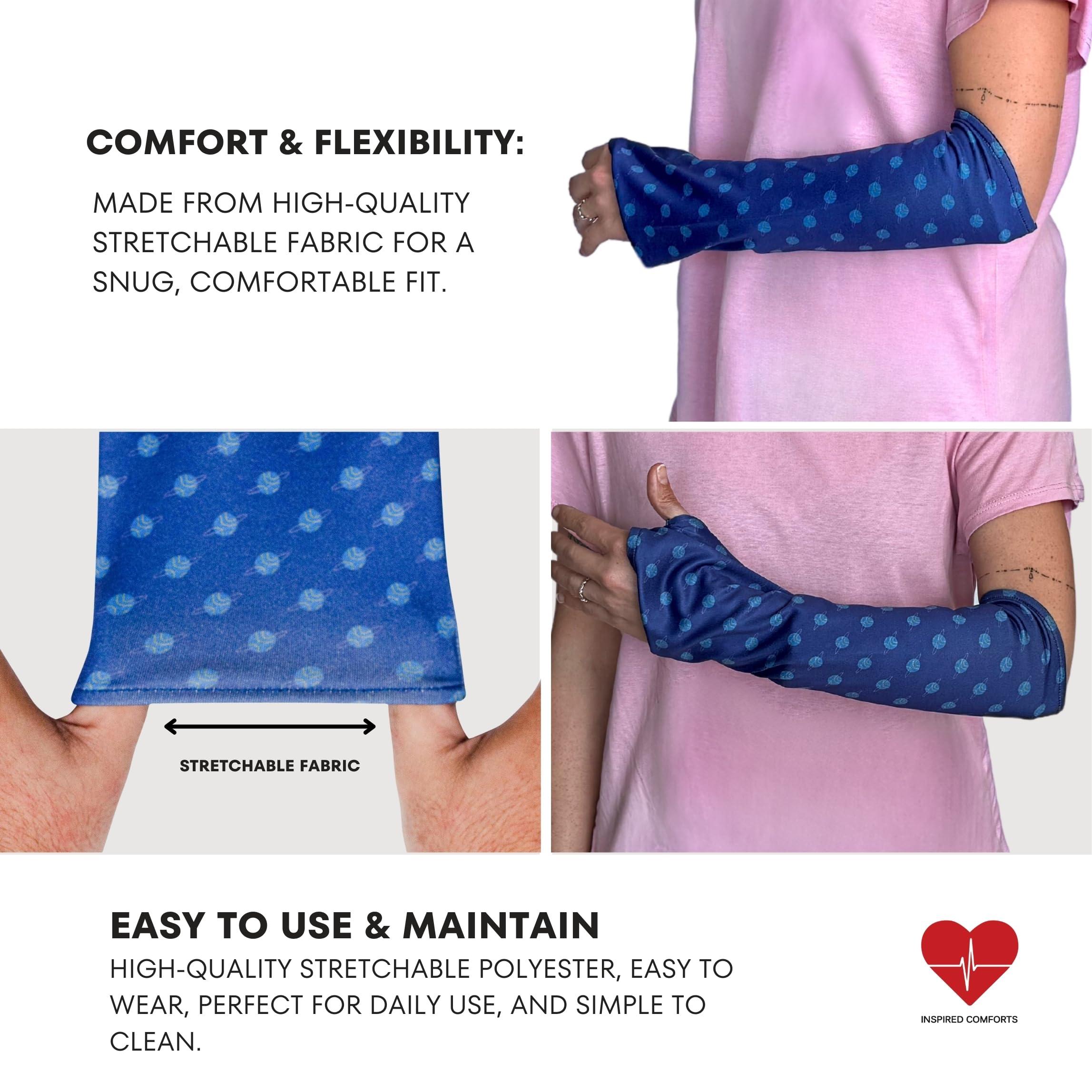 Inspired Comforts Inspired Comforts Reversible Arm Cast Cover - Washable, Stylish, Elastic Fit Planets Patterns_L