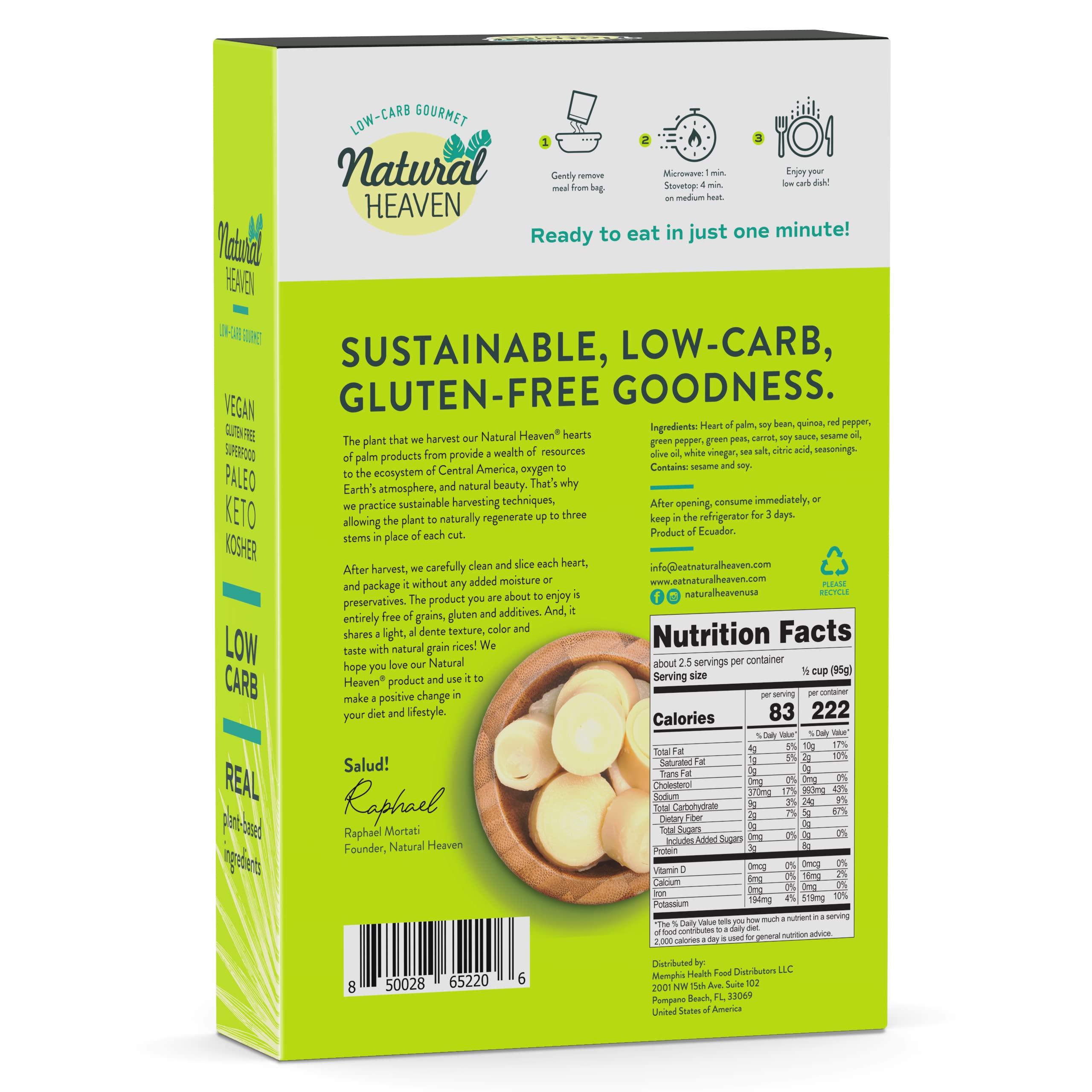 Natural Heaven Natural Heaven Hearts of Palm Asian Keto Food Bowl 6-Pack Prepared Meals, Ready in 60 Seconds, 9 Oz Ea