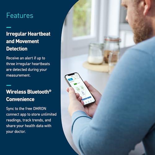 Omron OMRON Silver Upper Arm Blood Pressure Monitor with Large Display, Clinically Validated, Medical Grade, FDA Cleared, FSA/HSA Eligible, Uses OMRON Connect App for Unlimited Free Measurements