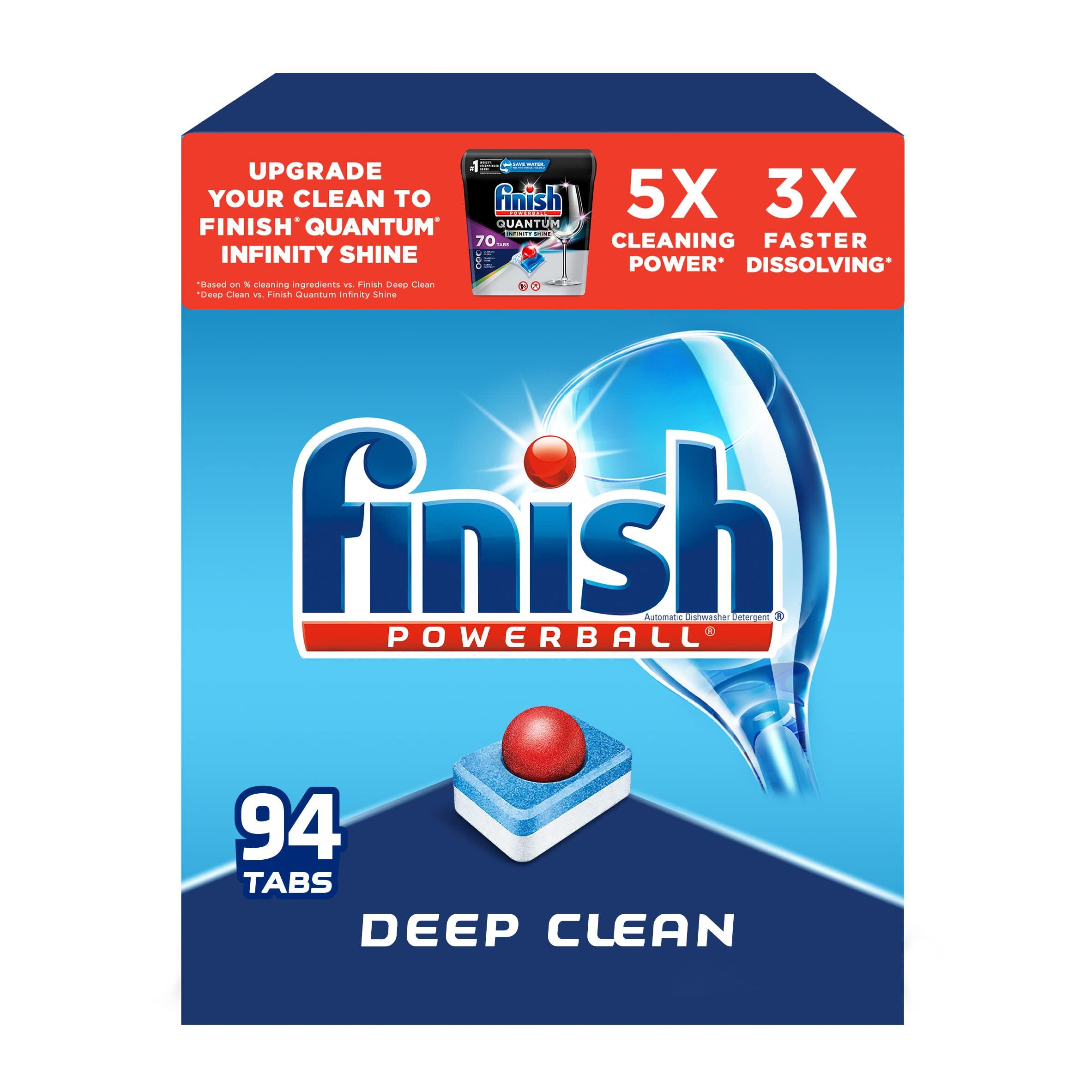 Finish Finish - All in 1 - Dishwasher Detergent - Powerball - Dishwashing Tablets - Dish Tabs - Fresh Scent, 94 Count (Pack of 1) - Packaging May Vary