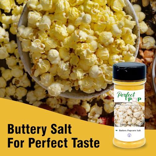 Concession Essentials Popcorn Season Salt with Buttery Flavor-Movie Theater Popcorn Taste- 8.5oz Jar