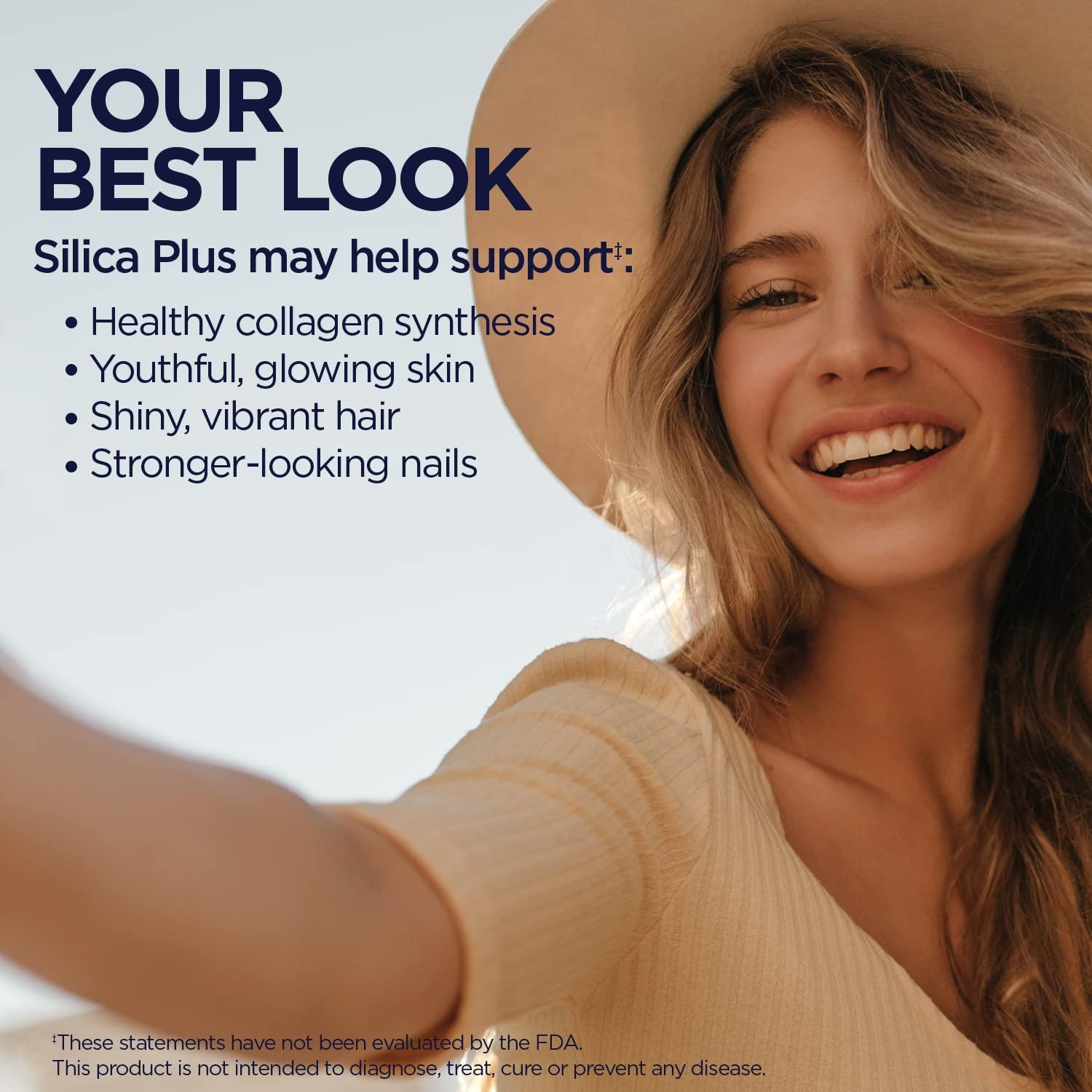 KAL KAL Silica Plus, Silica Gel with Horsetail Extract, Healthy Hair, Skin & Nails Support, Maximum Absorption, Vibrant Hair, Glowing Skin Supplement, Vegan, Gluten Free, 90 Serv, 90 Quick Dissolve Tabs