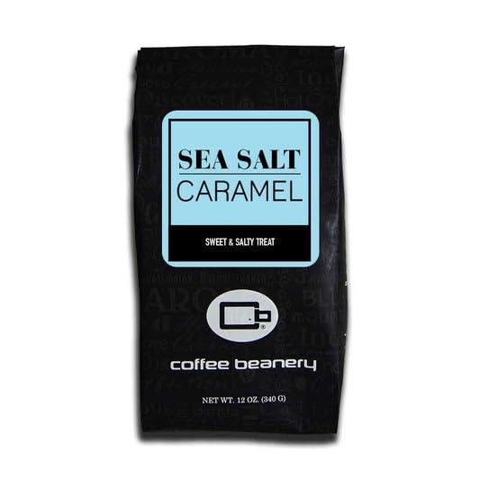 Coffee Beanery Sea Salt Caramel Coffee by Coffee Beanery | 12oz Flavored Coffee Ground Medium Roast Coffee| 100% Specialty Arabica Coffee Ground | Gourmet Coffee | Flavored Ground Coffee Medium Roast