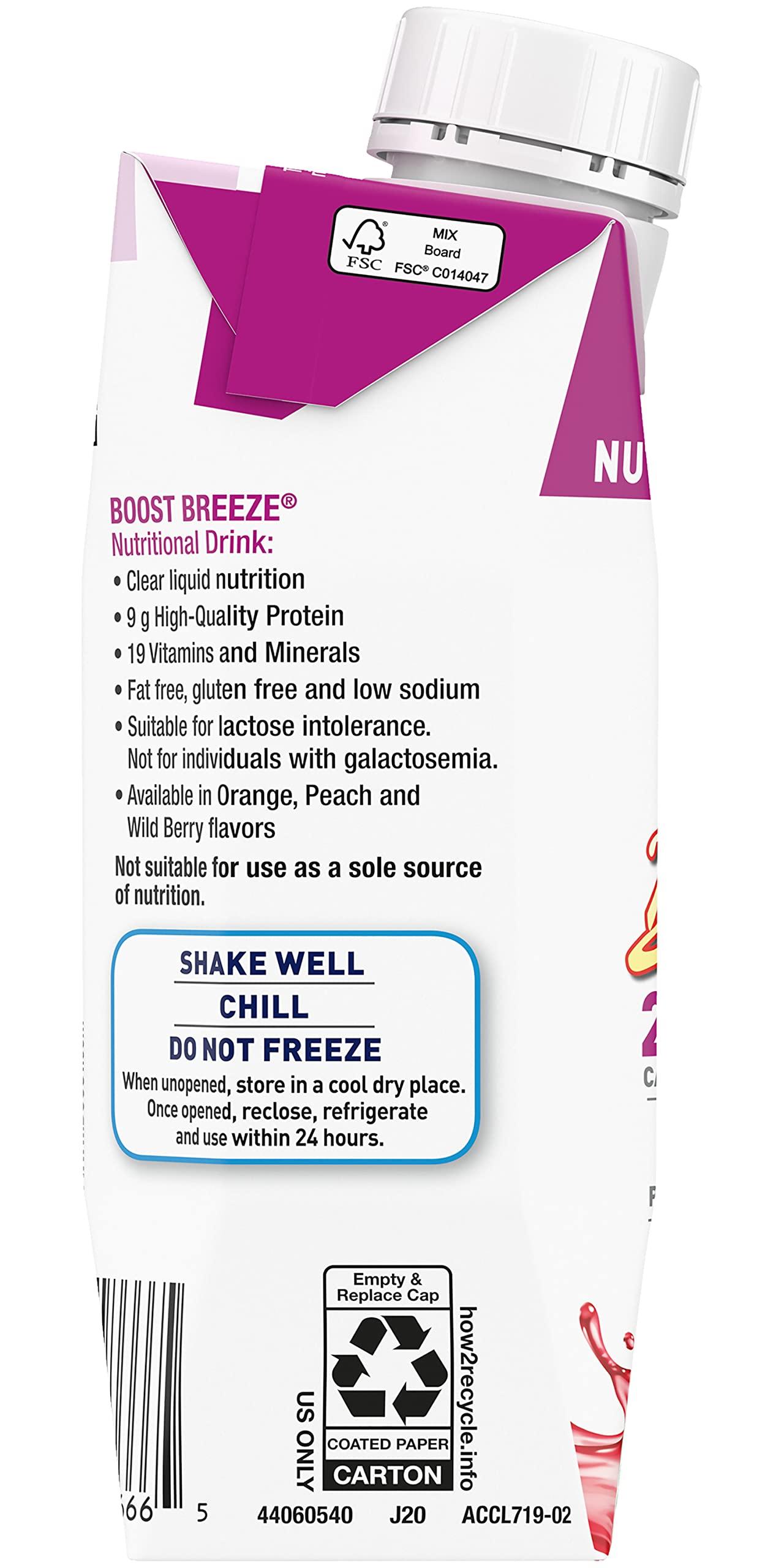 BOOST Boost Breeze Nutritional Drink, Wild Berry, 8 FL OZ (Pack of 12)