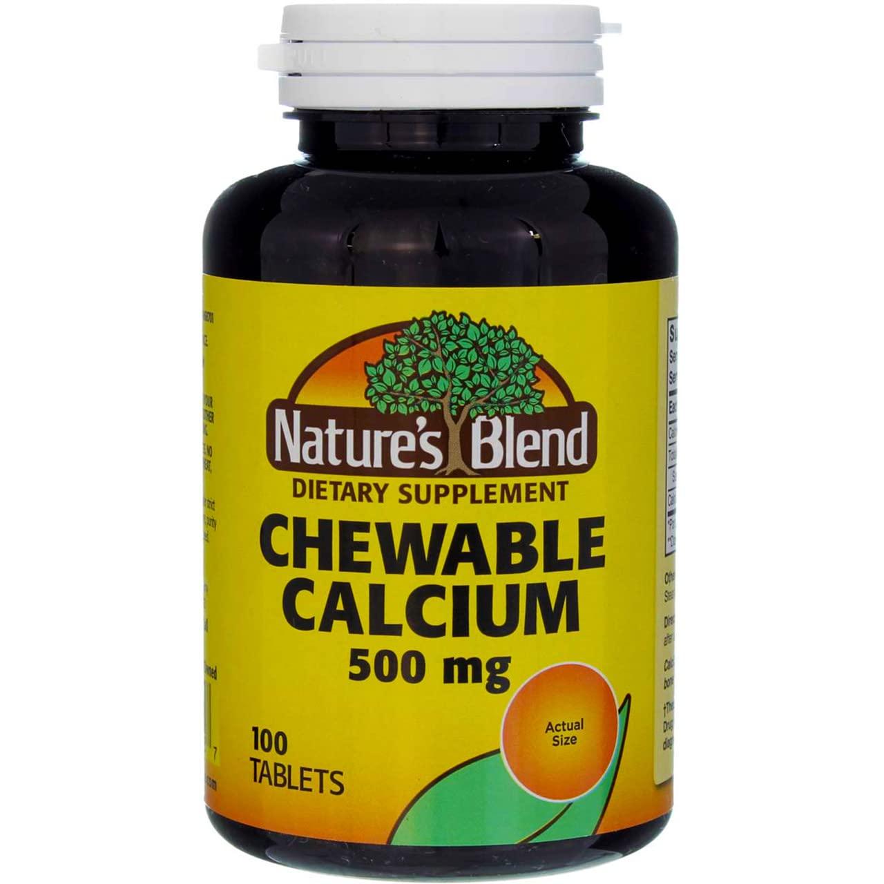 Nature's Blend Nature's Blend Chewable Calcium 500 mg, 100 Tablets (Pack of 5)