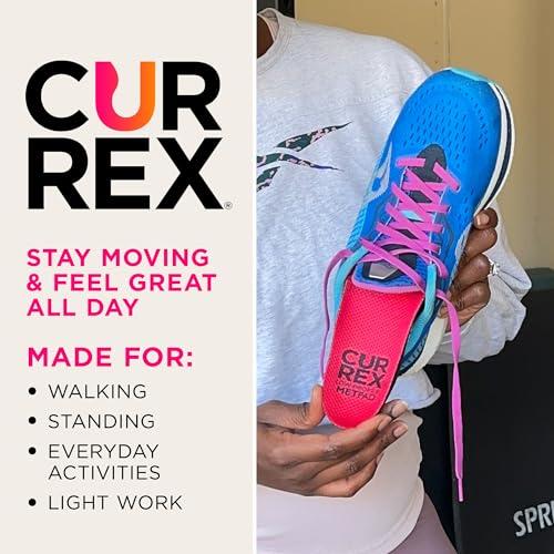currex CURREX MetPad Insoles for Everyday Relief & Support Arch Support Shoe Inserts w/Metatarsal Pads to Help Reduce Foot & Heel Pain While Walking & at Work for Men & Women High Arch, Small