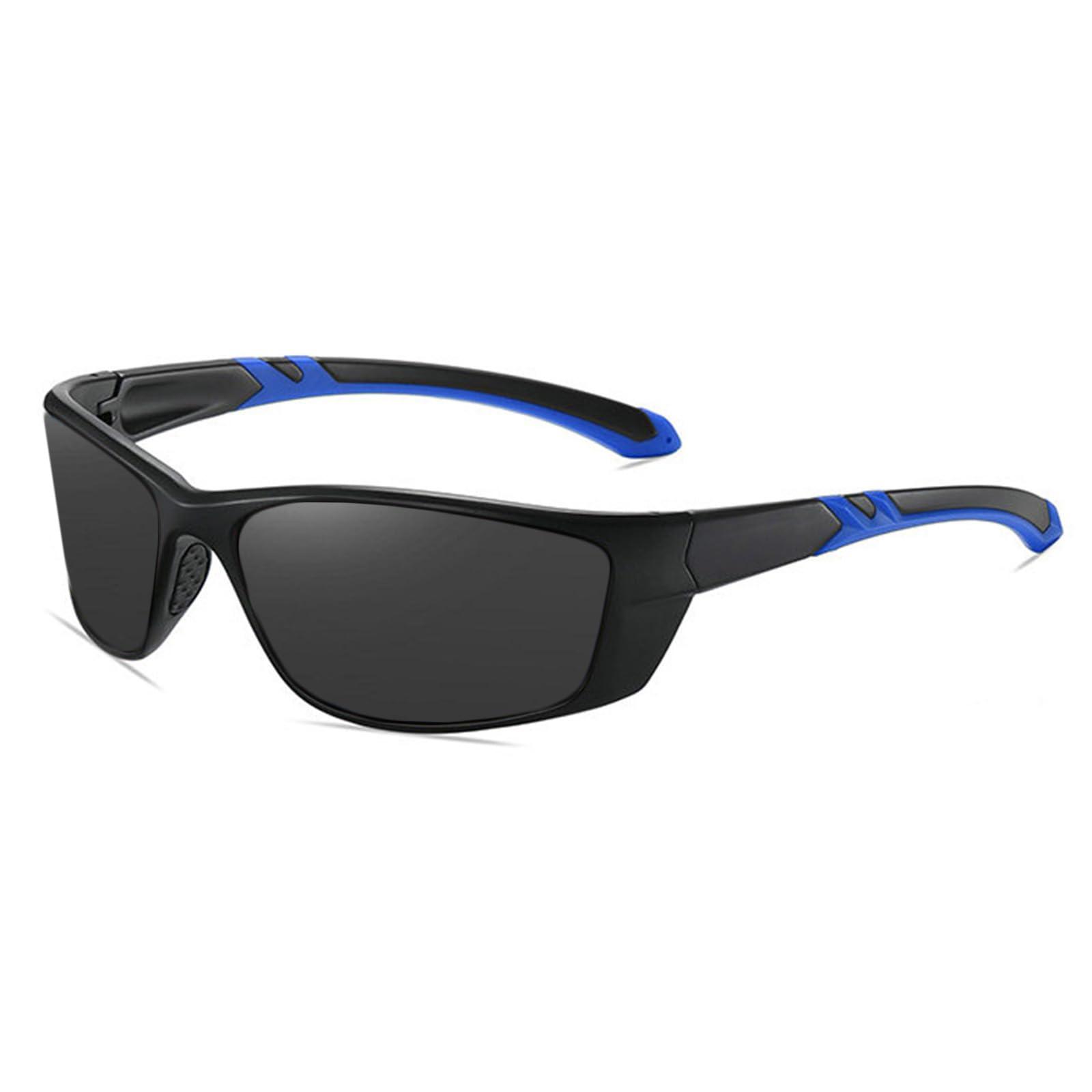 willochra willochra Wrap Around Design Full lens Polarized Reading Sunglasses for Men Driving Running Sports Reader Square Style Unisex (black blue, 1.75, x)