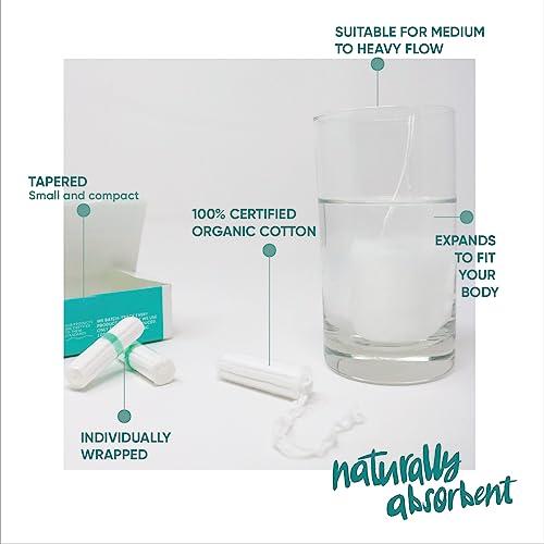 oi Oi | Organic Initiative - 100% Certified Organic Cotton Non-Applicator Tampons | Ultra-Absorbent, Unscented, Natural, Non-Toxic, Applicator Free | Super | 56 Tampons