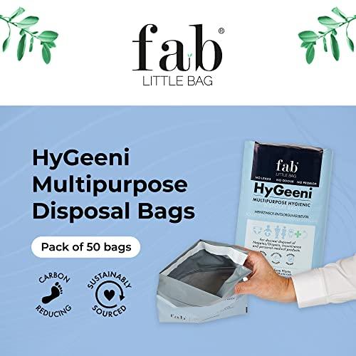 Fab Little Bag Fab Little Bag HyGeeni Disposal Bags for Nappies, Incontinence Pads, Ostomy & Catheter Bags - Prevents Odours, No Mess, Eco-Friendly, Pack of 50 Bags