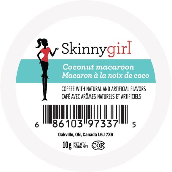 Skinnygirl Skinnygirl Flavored Coffee Pods, Coconut Macaroon, Medium Roast Coffee in Single Serve Pods for Keurig K Cups Brewers, 24 Count Per Box, 2 Boxes