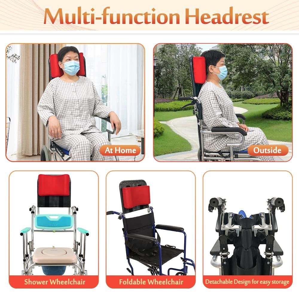 Mybow Wheelchair Headrest Neck Support Head Positioning Pillow Medical Neck Surgery Foam Wedge Keep Head Straight Immobilizer Back Support Cushion Headrest Attachment for Wheelchair Accessories Seniors