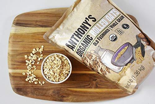 Anthony's Anthony's Organic Rolled Oats, 3 lb, Gluten Free, Non GMO, Old Fashioned, Whole Grain