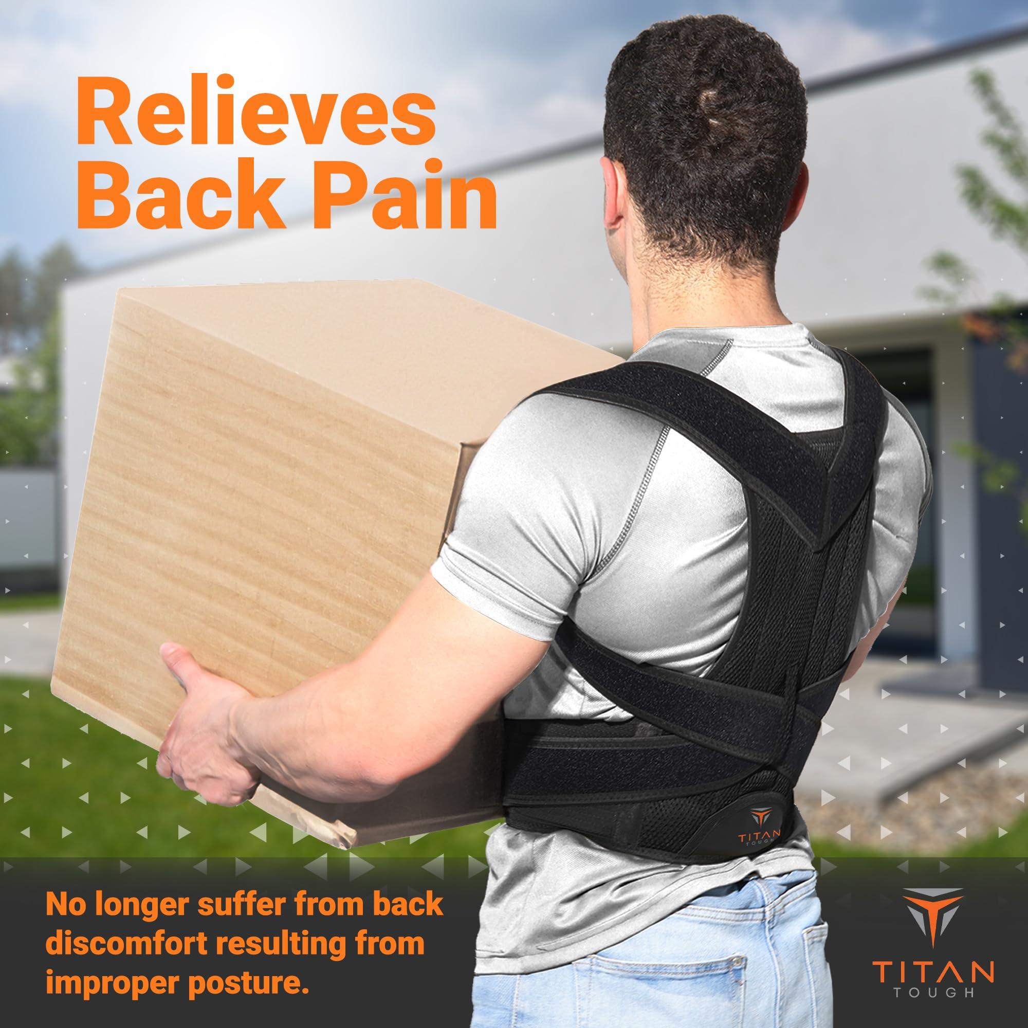 Titan Tough Titan Tough Posture Corrector for Men, Adjustable Mens Posture Corrector, Back Straightener, Correction, Support, Posture Brace for Women, Comfy Brace for Alignment (XXL)