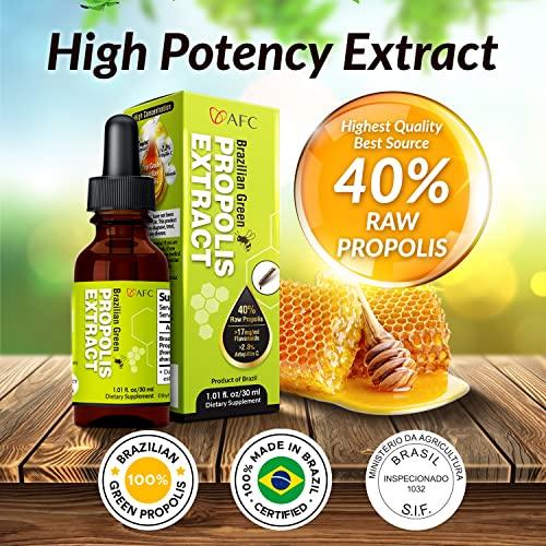 AFC AFC Japan Brazilian Green Propolis Extract – Highest Artepilin C (>2.8% or >28mg/ml) & Flavonoids (>17mg/ml), Premium Quality, for Immune Booster, Tincture, Concentrated Liquid