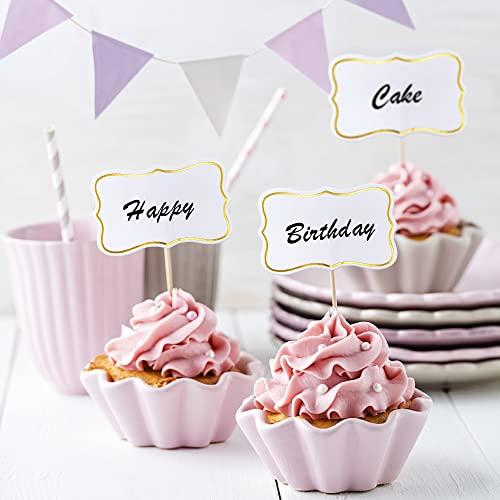 RASSLISA 56 PCS White Cheese Markers Cake Topper Toothpick Cupcake Toppers for Charcuterie Board Buffet Labels Blank Toothpick Flags Appetizer Signs Cupcake Toppers Picks for Charcuterie Board Decorations