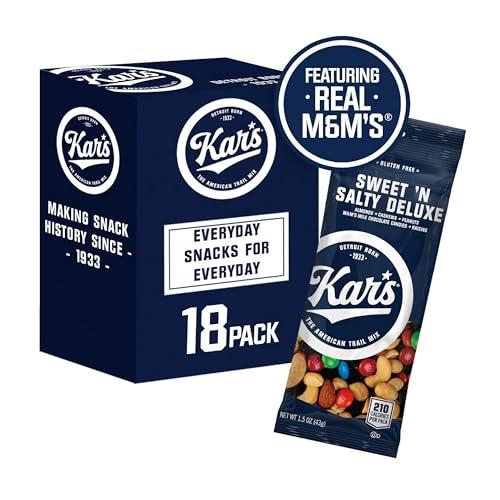 Kar's Kar’s Nuts Sweet ‘N Salty Deluxe Trail Mix, 1.5 oz Individual Snack Packs – Bulk Pack of 18, Gluten-Free Snacks