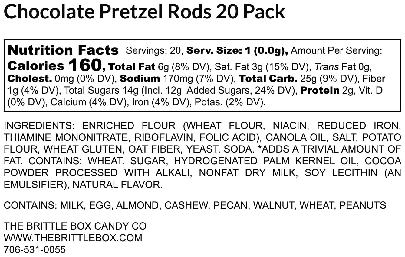 Generic Chocolate Pretzel Rods Assorted 20 Pack With Toppings