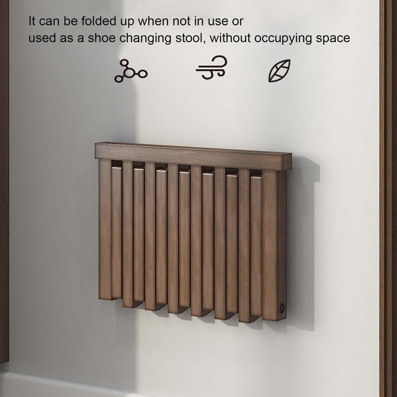 BBWLG Folding Shower Seat Wall Mounted,Bathroom Stool Fold Down Shower Chair for Pregnant Woman,Elderly,Waterproof Home Care Shower Bench for Inside Shower(19\"x2\"x17\") (White)