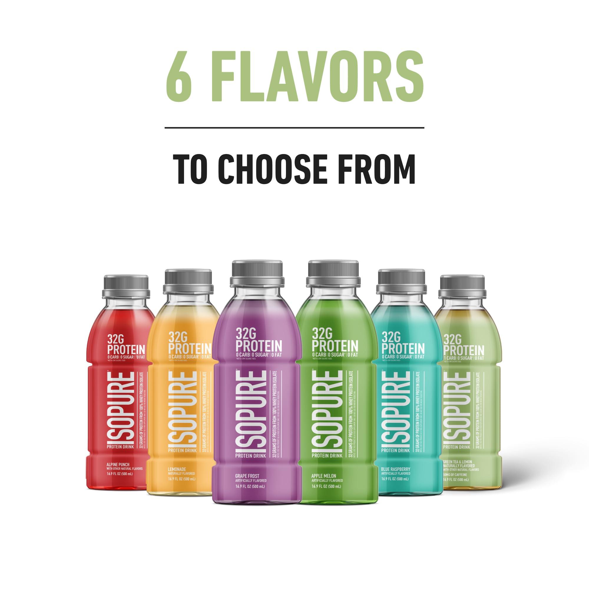 Isopure Isopure Zero Carb 32g Protein Ready-to-Drink, Whey Protein Isolate, Green Tea, 16 Fl Oz (12 Bottles)