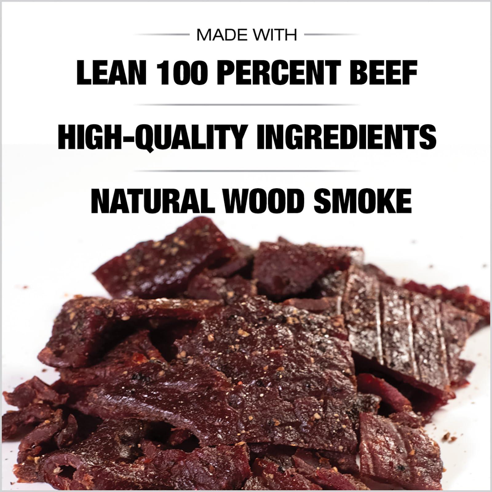 Old Trapper Old Trapper Beef Jerky, Peppered 1/4-Pound Individual Package, Spicy Meat Snacks for Lunches or Between Meals, 11 Grams of Protein, Zero Grams of Fat, 70 Calories per Serving (Pack of 8)