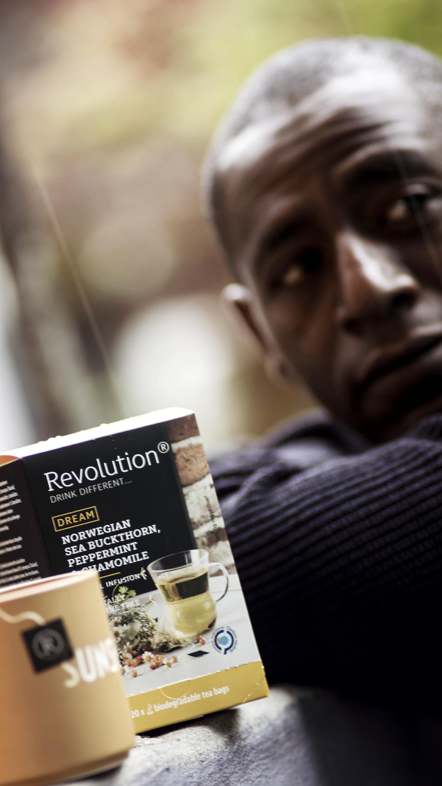 Revolution REVOLUTION TEA Norwegian Chamomile Tea Bags [THE ORIGINAL] Norwegian Sea Buckthorn, Peppermint & Chamomile - Herbal Tea Blend - Premium Full Leaf Tea - Biodegradable - Caffeine Free 20 Bags