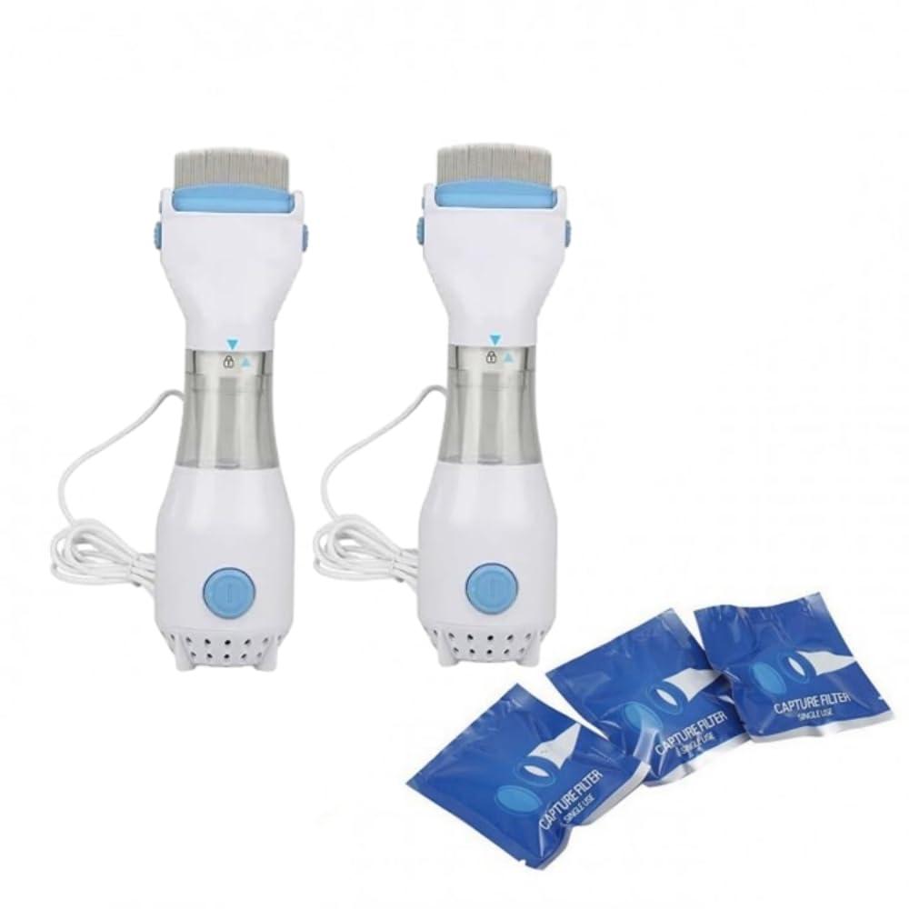 PINNKL Electric Head Lice Vacuum Comb, Electric Comb Lice Removal, Head Lice Treatment, Electric Head Lice Comb, Hair Cleaner (US,2PCS)