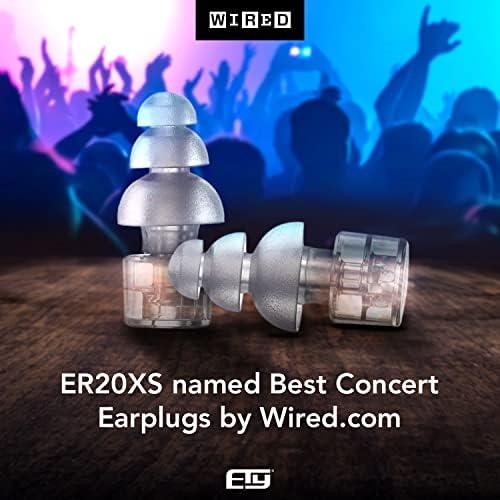 Etymotic Research Etymotic Research ER20XS High Fidelity Reusable Earplugs - Low Profile Fit and Waterproof Case - Noise Reduction Ear Plugs for Concerts, Musicians, Raves, Sporting Events & Festivals - Universal Fit