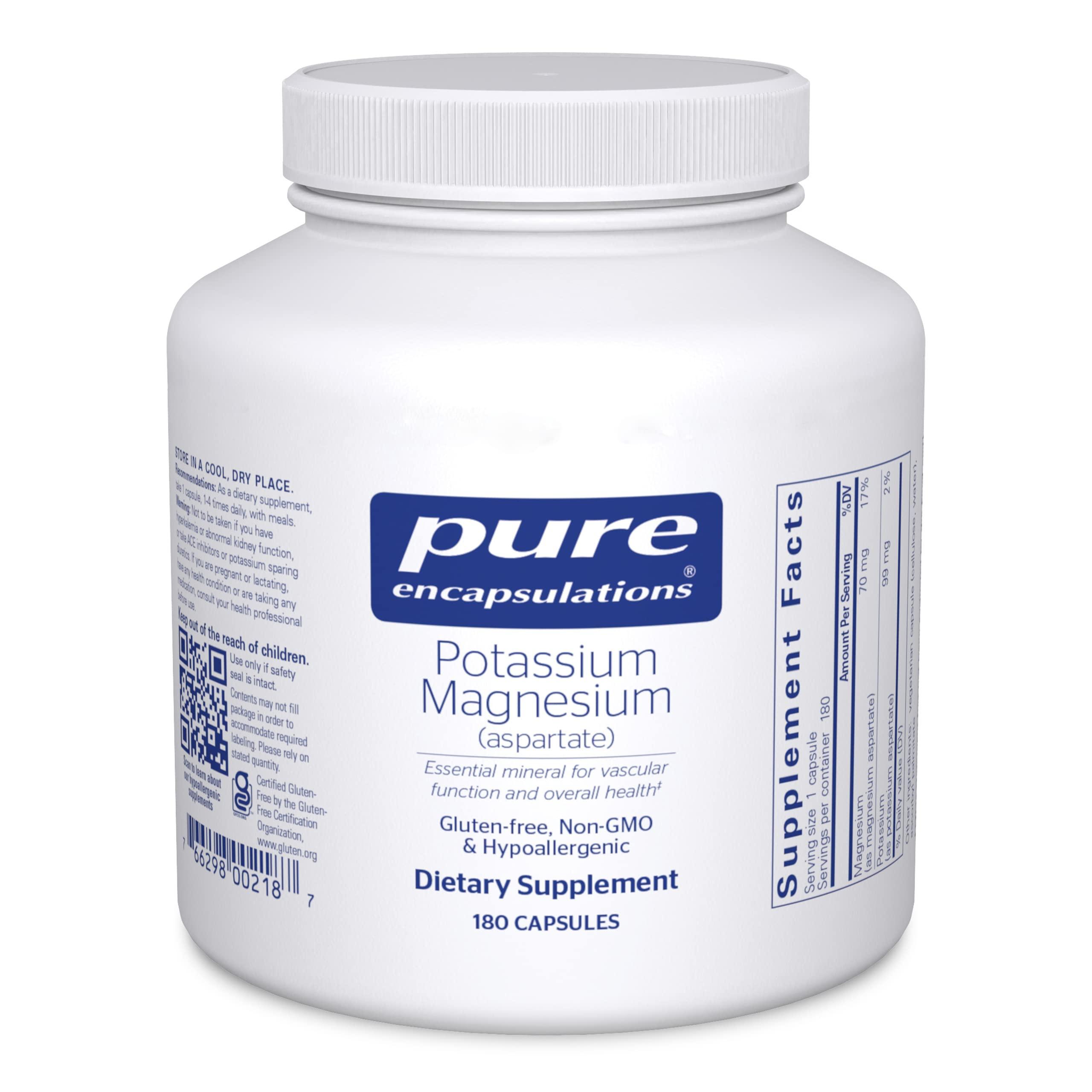 Pure Encapsulations Pure Encapsulations Potassium Magnesium (Aspartate) | Supplement to Support Heart, Muscular, Bone, and Nerve Health* | 180 Capsules