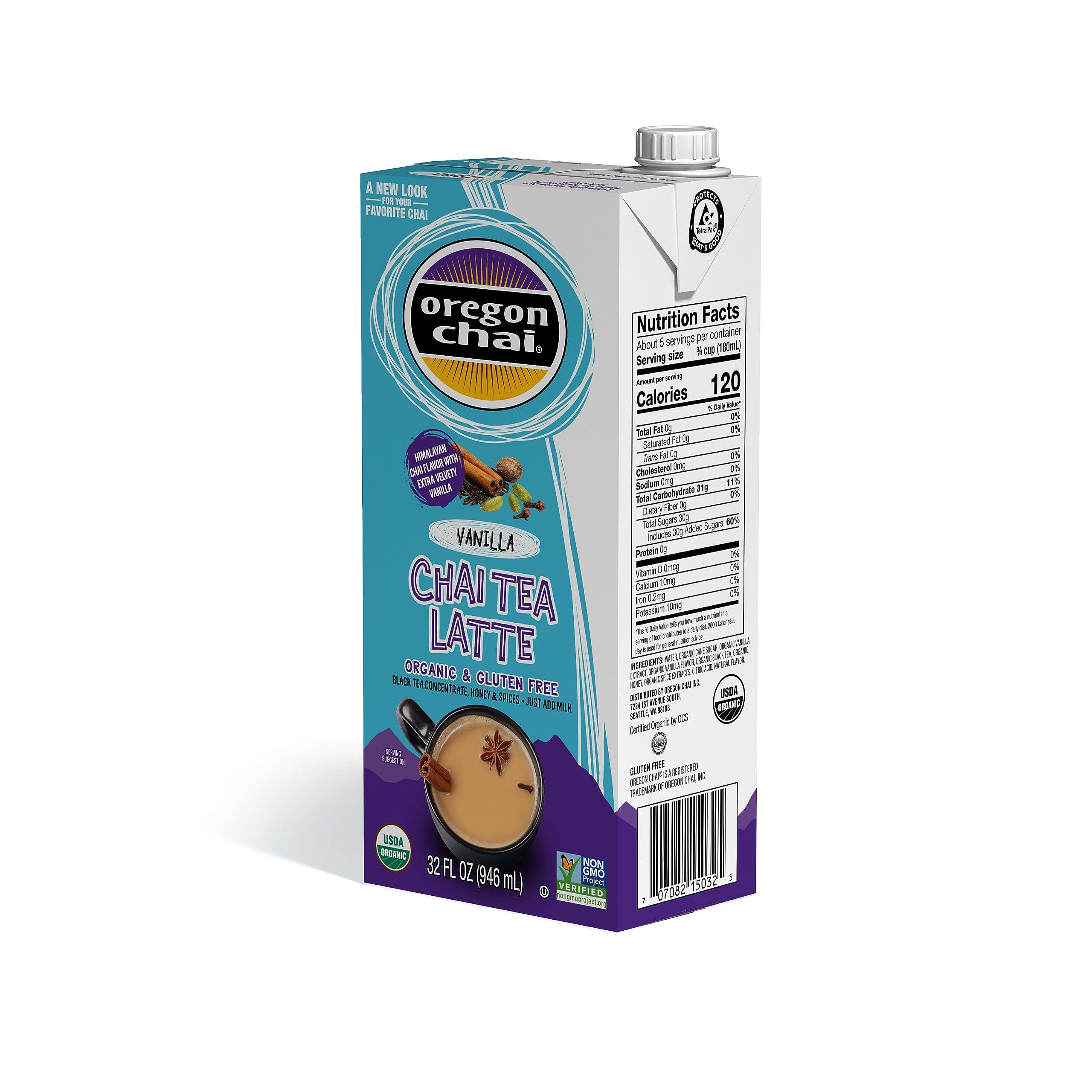 Oregon Chai Oregon Chai Vanilla Chai Concentrate, 32 Ounce (Pack of 6)
