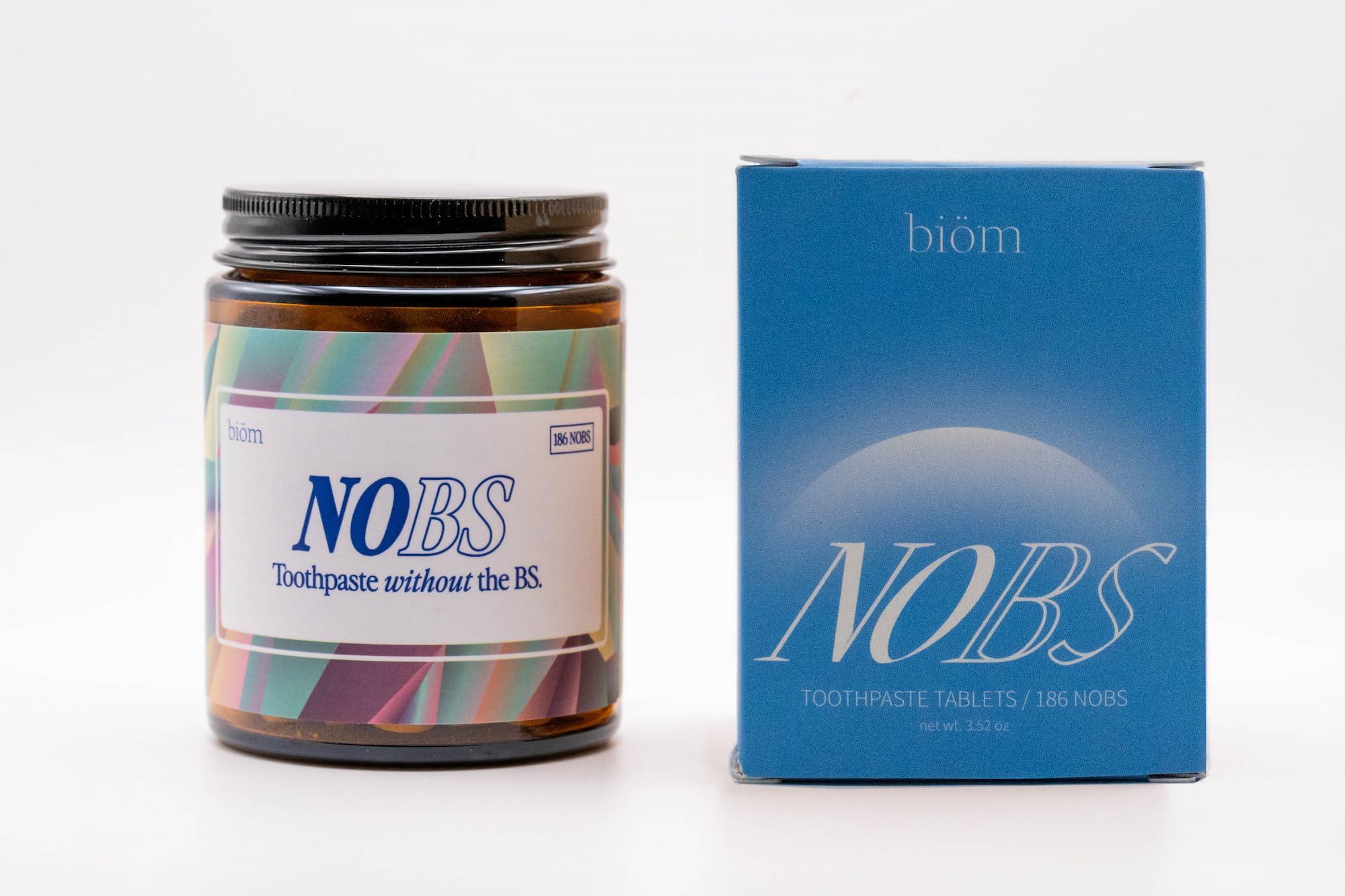 Bim NOBS (No Bad Stuff) Toothpaste Tablets - Nano Hydroxyapatite, Fluoride & Plastic Free, Eco & Travel Friendly - Remineralize with NHA (3 Month)