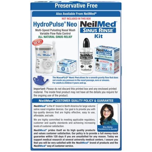 NeilMed NeilMed NasaFlo Unbreakable Neti Pot with 60 Premixed Packets