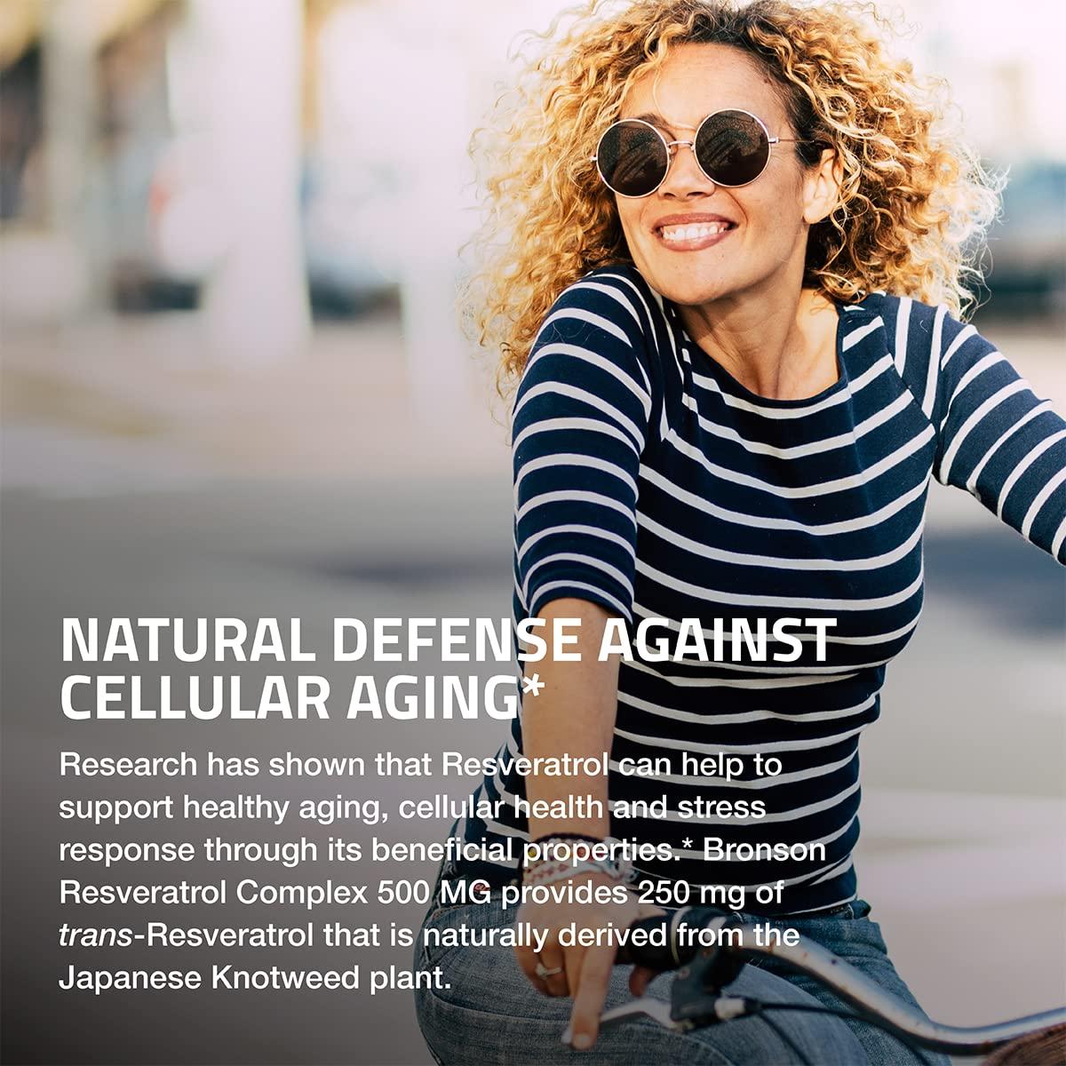 Bronson Bronson Resveratrol 500 Complex Standardized Trans-Resveratrol + Grape Seed & Red Wine Extract, 250 Capsules