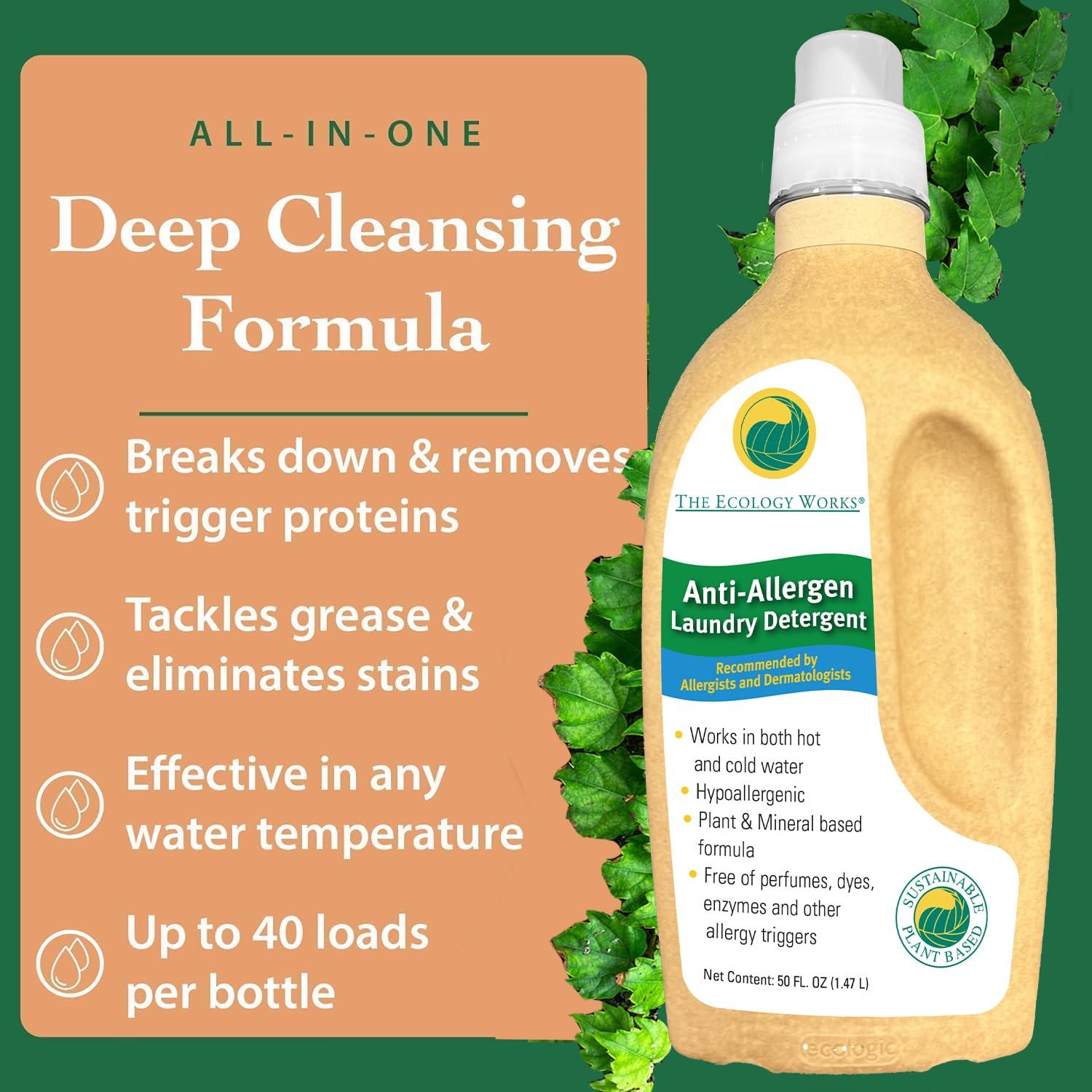 The Ecology Works Complete Home Allergen Kit| Dust Mite Killer, Allergen Spray and Anti Allergen Laundry Detergent Trio