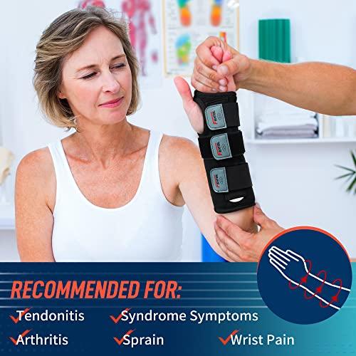 FEATOL FEATOL Wrist Brace for Carpal Tunnel, Adjustable Night Wrist Support Brace with Splints Right Hand, Small/Medium, Hand Support for Arthritis, Tendonitis, Sprain, Injuries, Wrist Pain