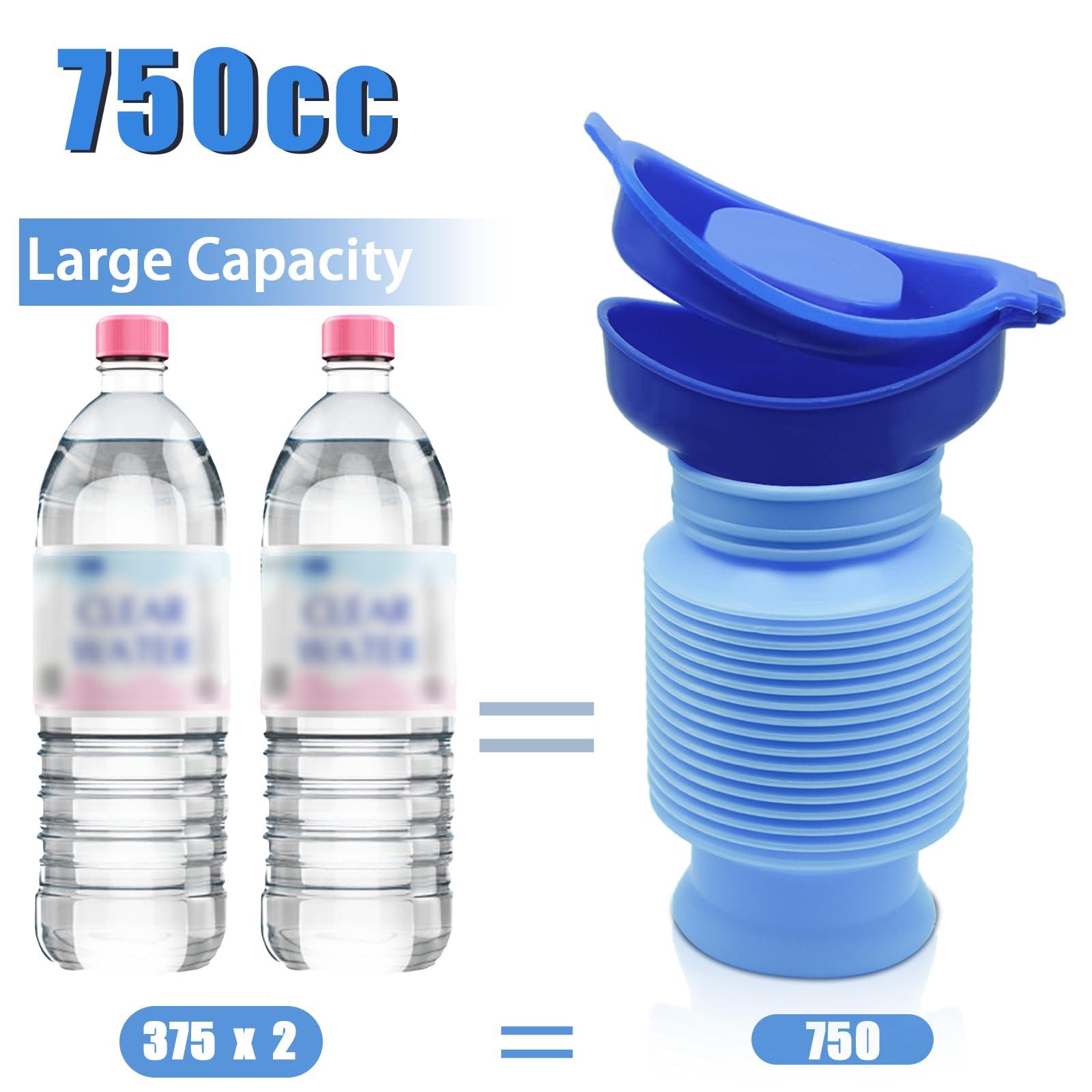 GREATCITI GREATCITI Adjustable Urinal, Pee Bottles Pocket Toilet for Men Women, Portable Urinal with Sealed Lid, Collapsible Urinals for Camping Travel Car Traffic Jam 750ML