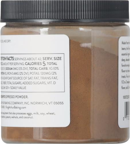 King Arthur King Arthur Espresso Powder: Premium Baking Extract for Rich Chocolate Flavoring, 3 oz Reusable Jar, Kosher Certified - Enhance Your Desserts with Instant Coffee Intensity
